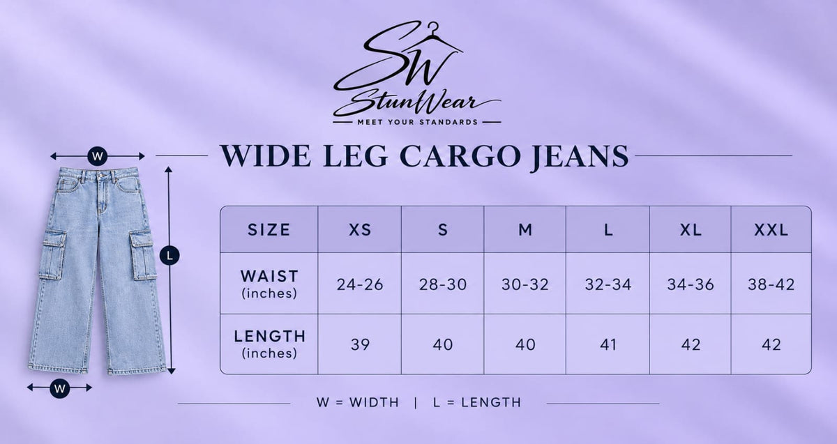 ICE BLUE WIDE LEG CARGO JEANS