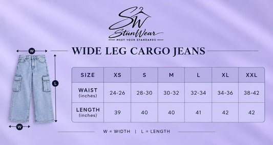 DARK GREY WIDE LEG CARGO JEANS