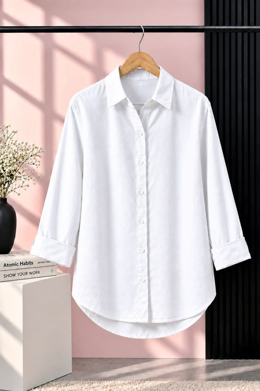 WHITE BUTTON DOWN SHIRT