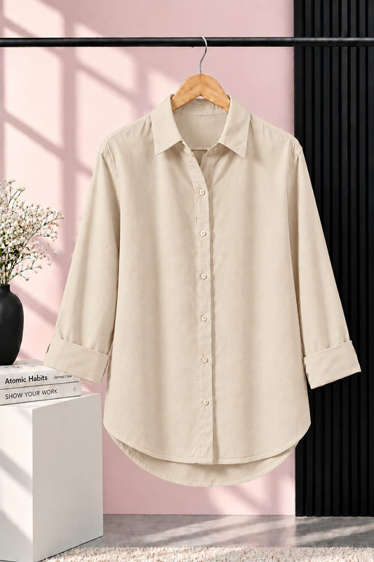 BEIGE BUTTON DOWN SHIRT