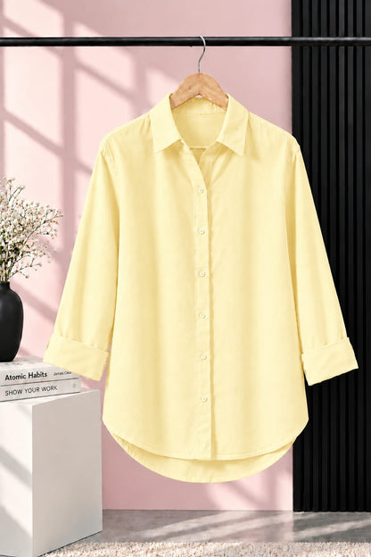 BUTTER YELLOW BUTTON DOWN SHIRT