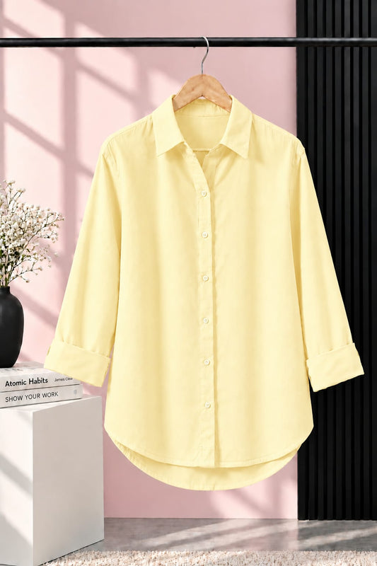 BUTTER YELLOW BUTTON DOWN SHIRT