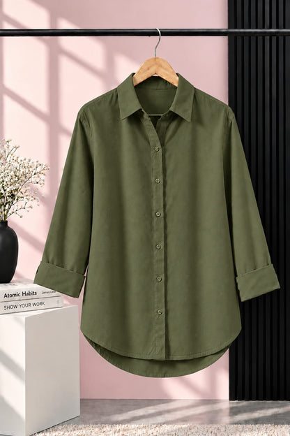OLIVE GREEN BUTTON DOWN SHIRT