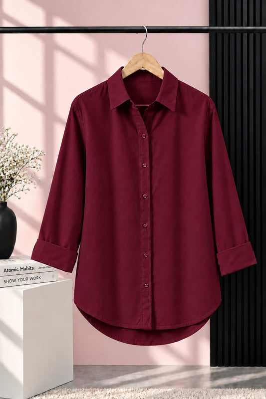 MAROON BUTTON DOWN SHIRT