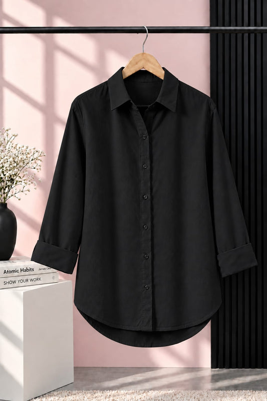 BLACK BUTTON DOWN SHIRT