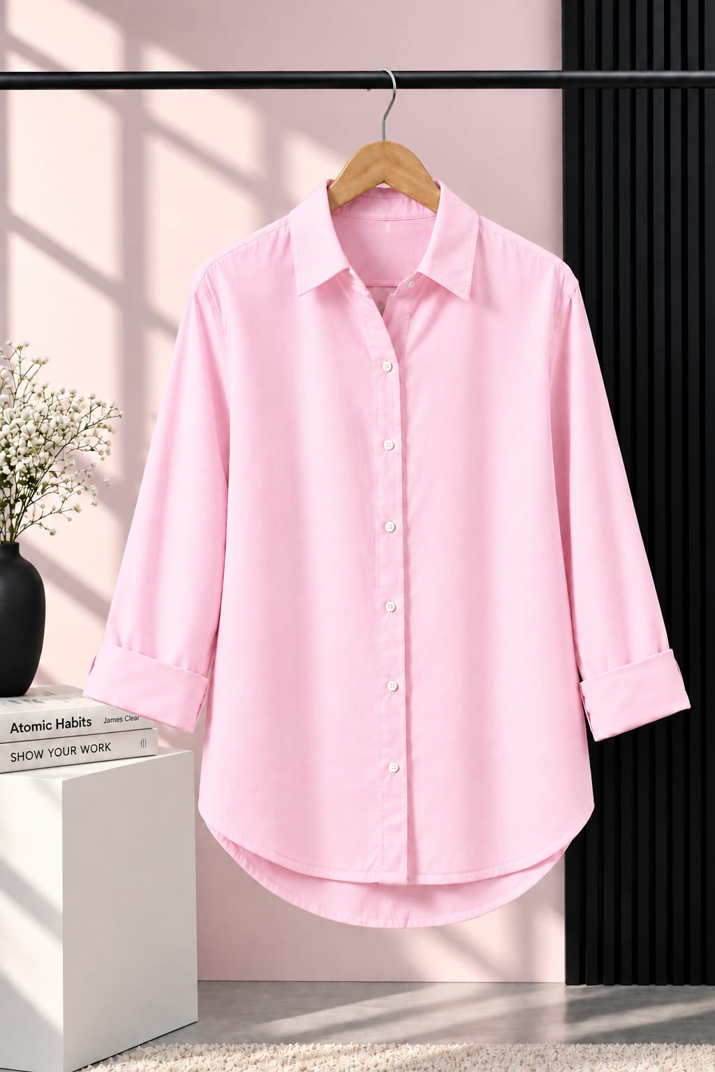 BABY PINK BUTTON DOWN SHIRT