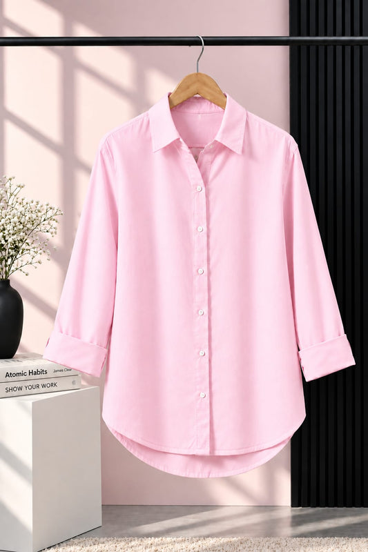 BABY PINK BUTTON DOWN SHIRT