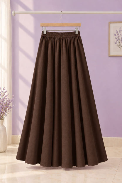 DARK BROWN MAXI SKIRT