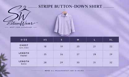 WHITE AND BLUE STRIPES BUTTON DOWN SHIRT