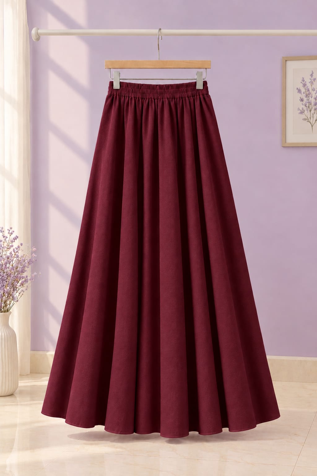 MAROON MAXI SKIRT