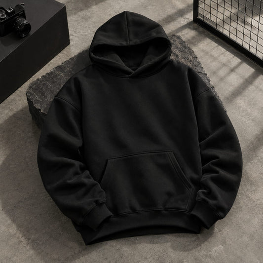BLACK PLAIN HOODIE