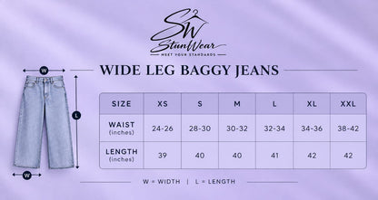 BEIGE WIDE LEG BAGGY JEANS
